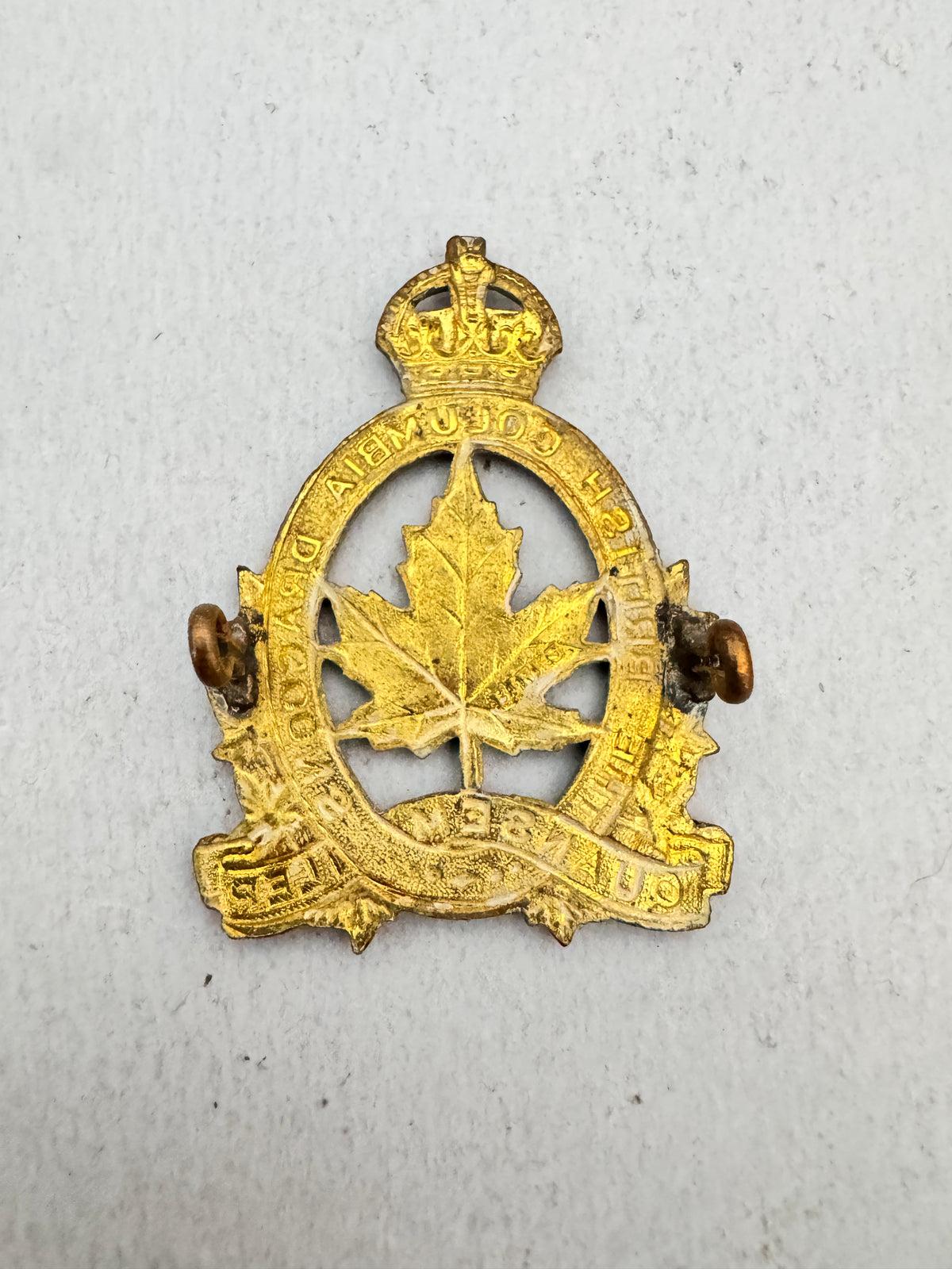 WW2 Canadian Army British Columbia Dragoons Cap Badge BIRKS