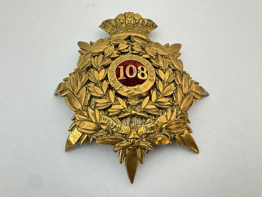 British Army 108th Madras Infantry Regiment Helmet Plate Badge