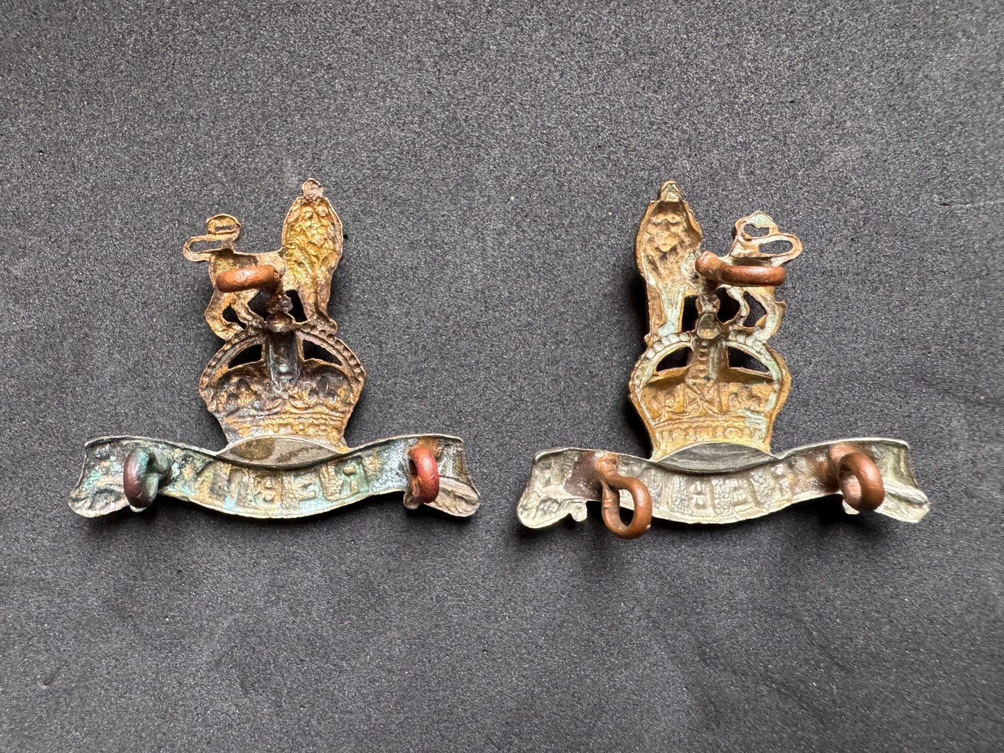 Photo 2 of WW1 British Army 15th King's Hussars Uniform Collar Badges - collectible militaria item