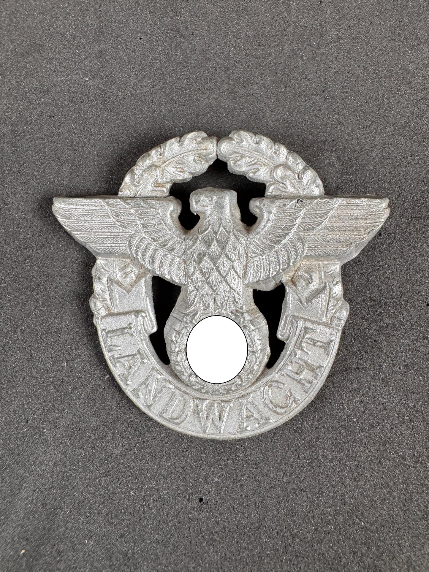 Photo 1 of WW2 German Police Landwacht Cap Badge - collectible militaria item