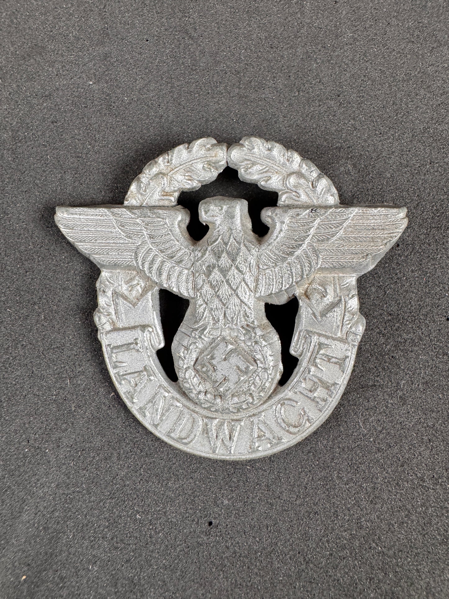 Photo 2 of WW2 German Police Landwacht Cap Badge - collectible militaria item