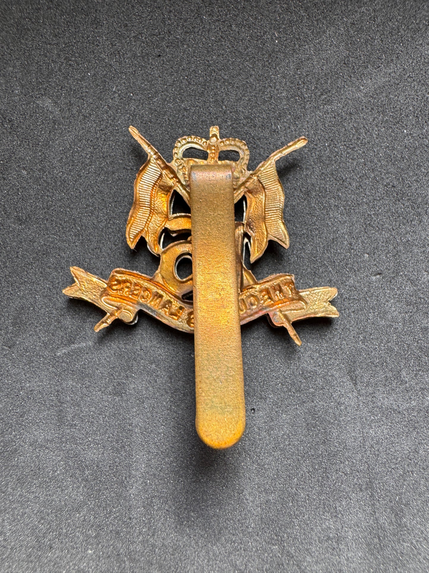 Photo 2 of After WW2 British Army 16th/5th Lancers Warrant Officer's Cap Badge - collectible militaria item