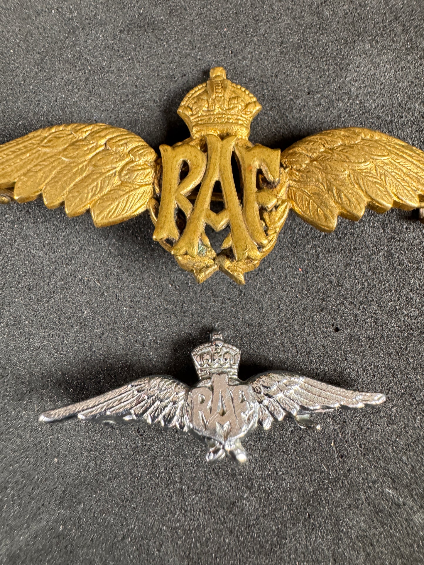Photo 2 of WW2 British Royal Air Force RAF Sweetheart Pilot Wing Badges - collectible militaria item