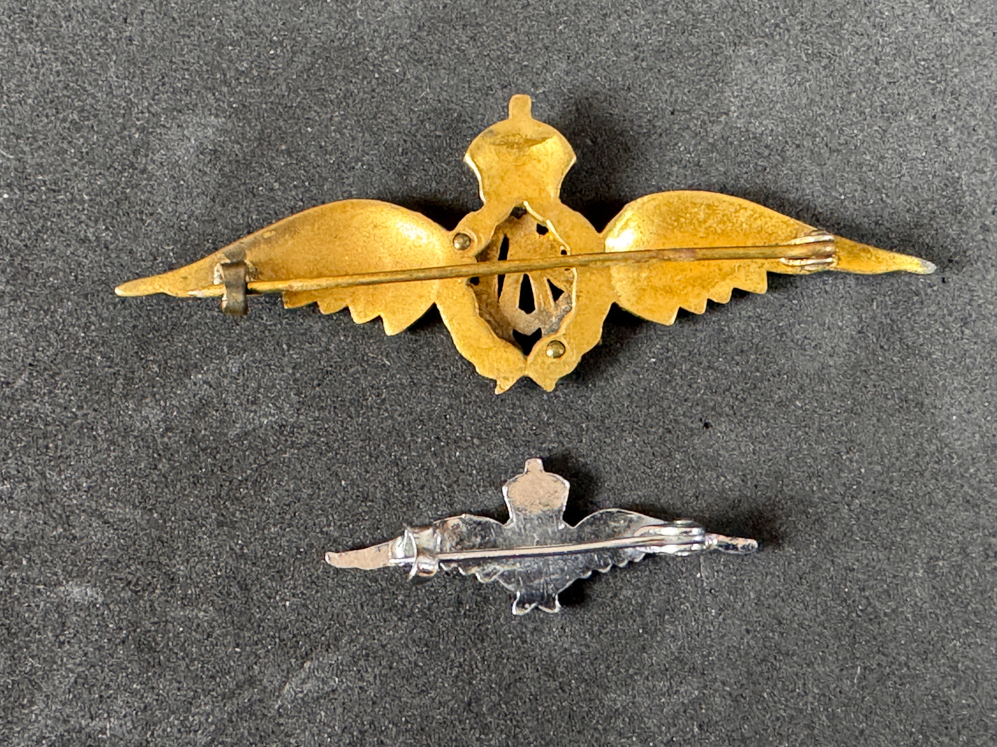 Photo 3 of WW2 British Royal Air Force RAF Sweetheart Pilot Wing Badges - collectible militaria item