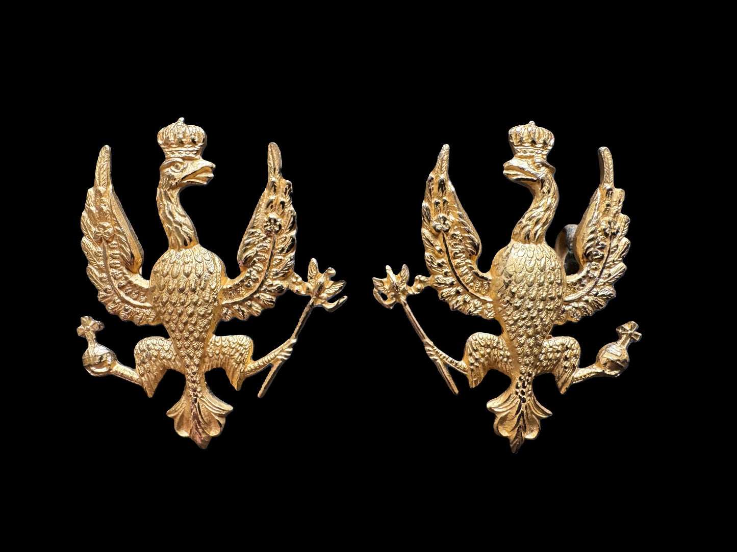 Photo 1 of After WW2 British Army 14th/20th King's Hussars Officer's Collar Badges - collectible militaria item
