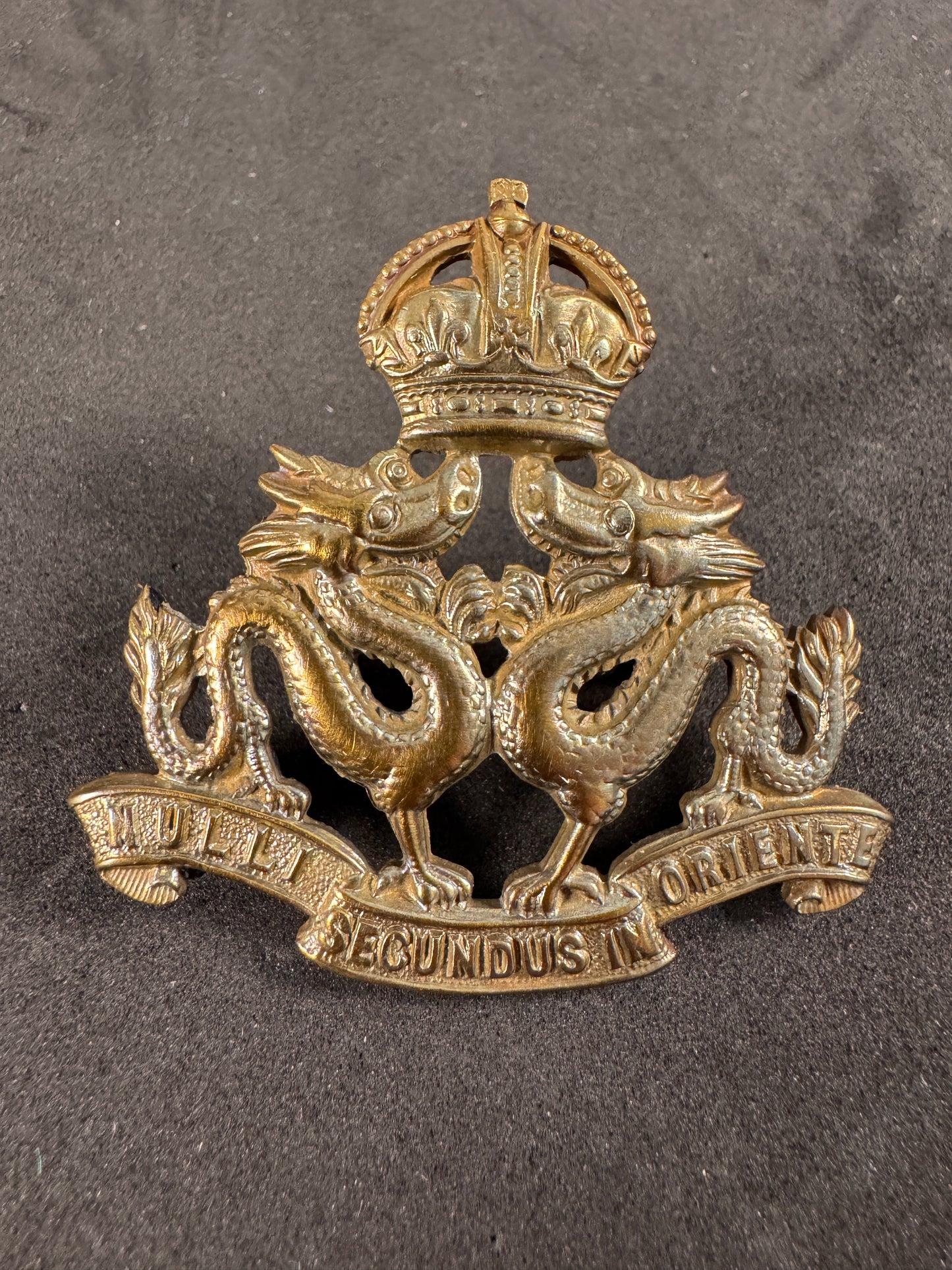 Photo 1 of WW2 British Hong Kong Volunteer Defence Corps Officer's Cap Badge - collectible militaria item