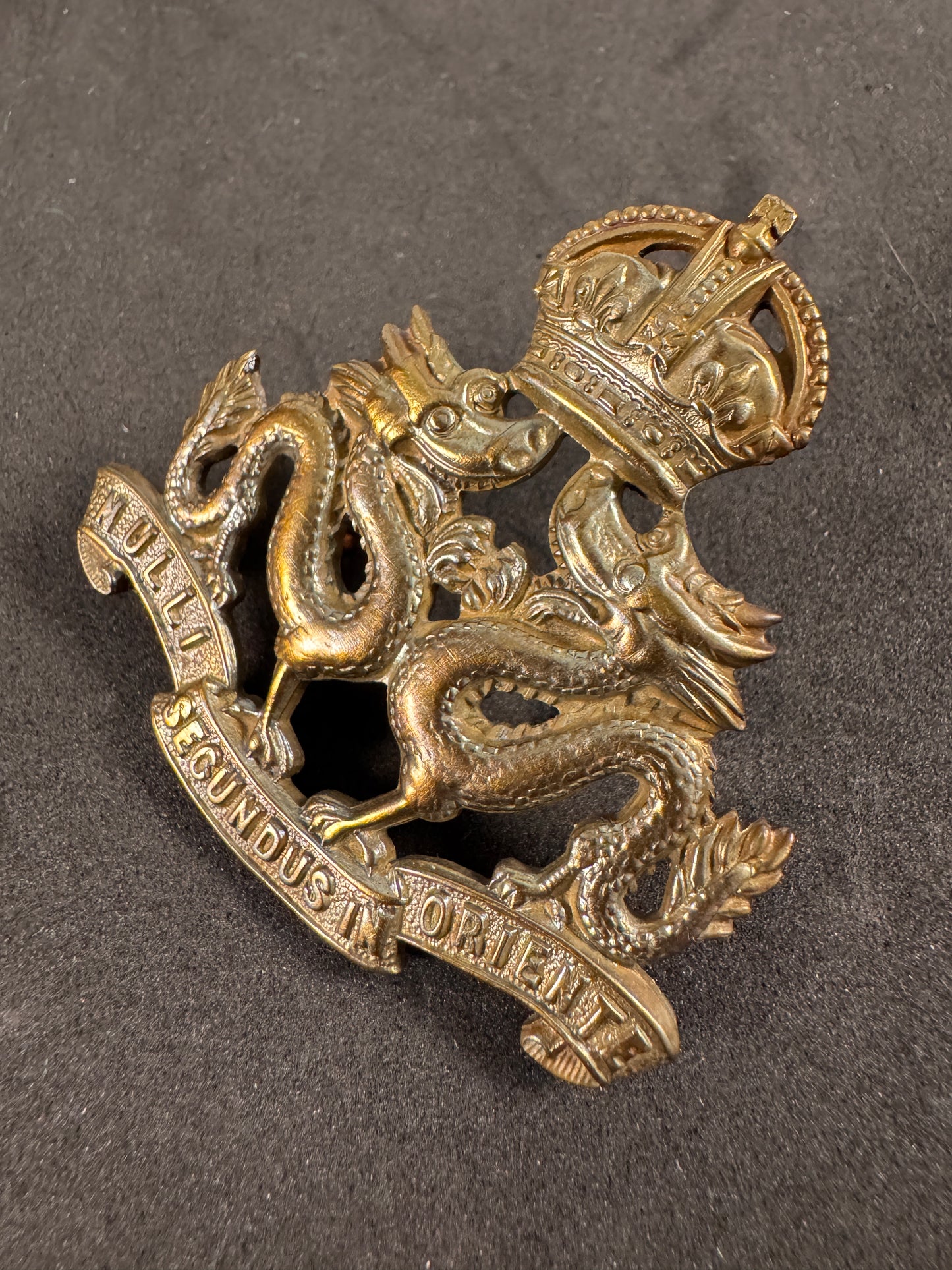 Photo 4 of WW2 British Hong Kong Volunteer Defence Corps Officer's Cap Badge - collectible militaria item