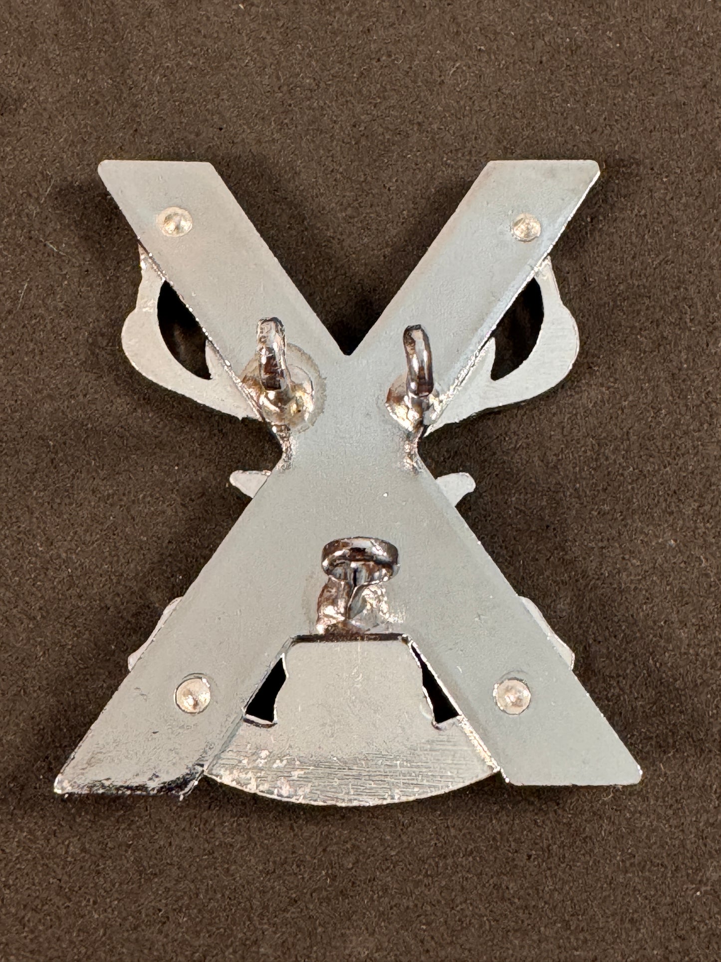 Photo 2 of After WW2 British Army Highland Brigade Chromed Cap Badge - collectible militaria item