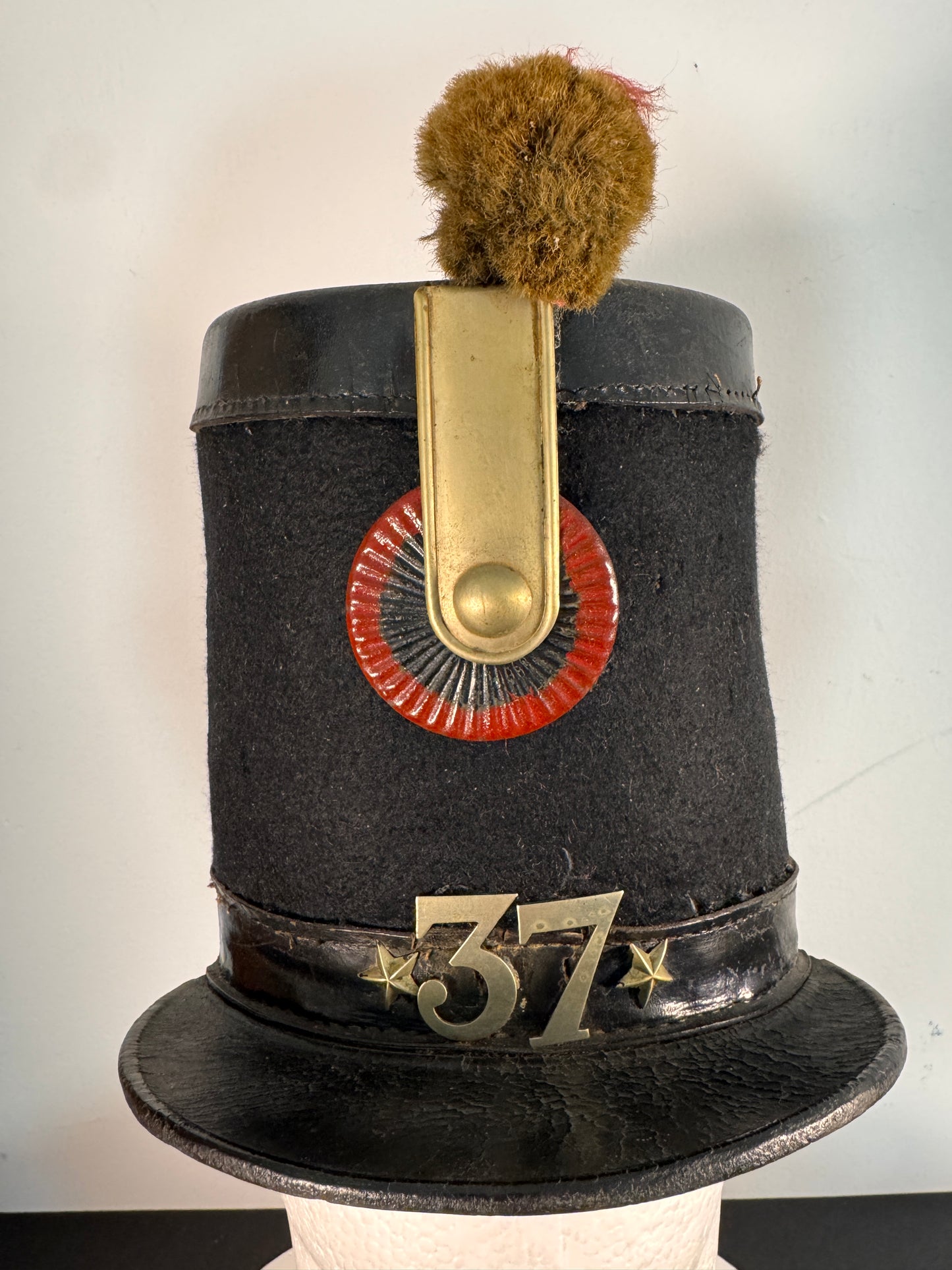 Photo 2 of Antique 19th Century Swiss Infantry Shako - 37th Regiment - collectible militaria item