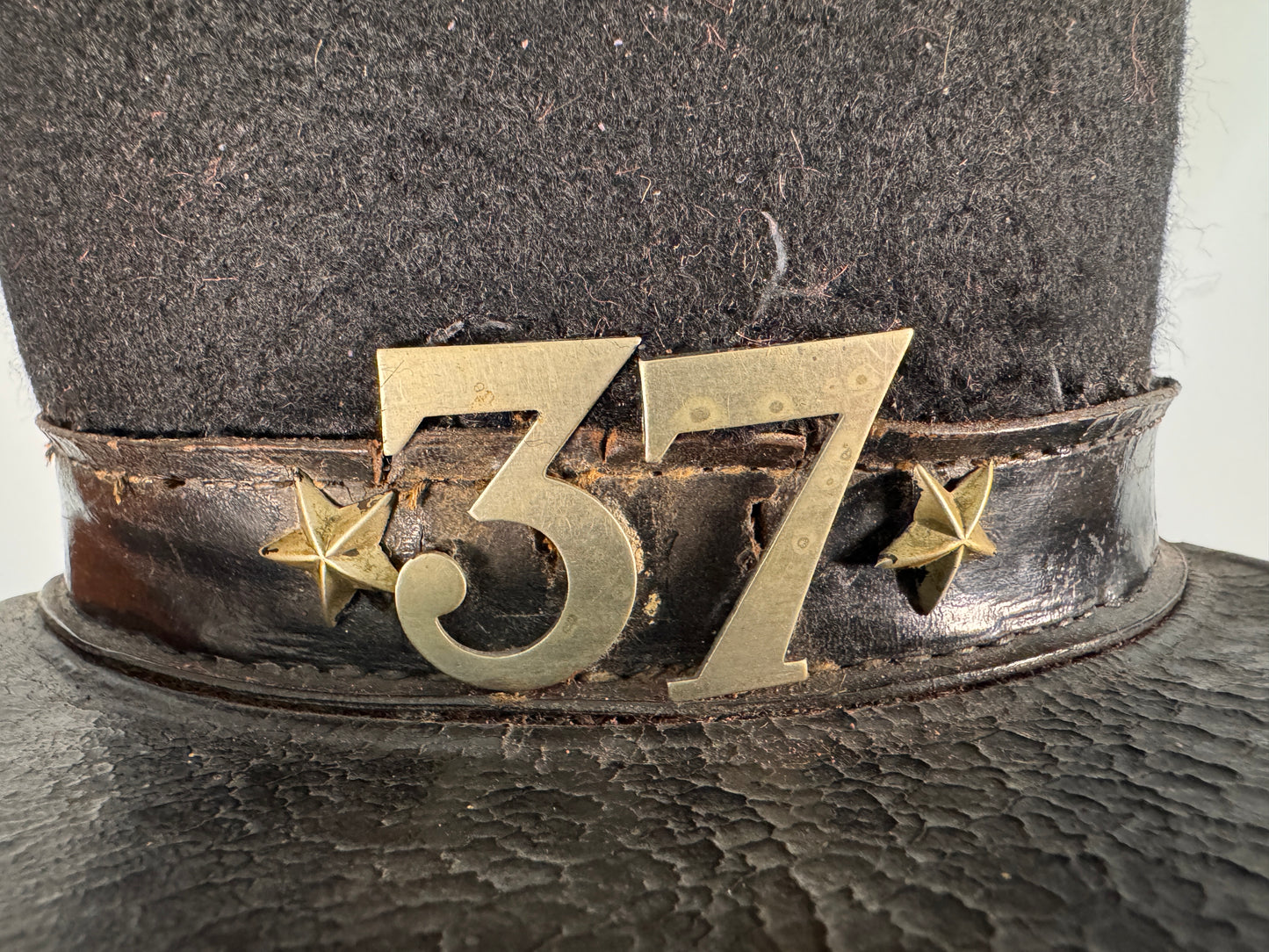 Photo 3 of Antique 19th Century Swiss Infantry Shako - 37th Regiment - collectible militaria item