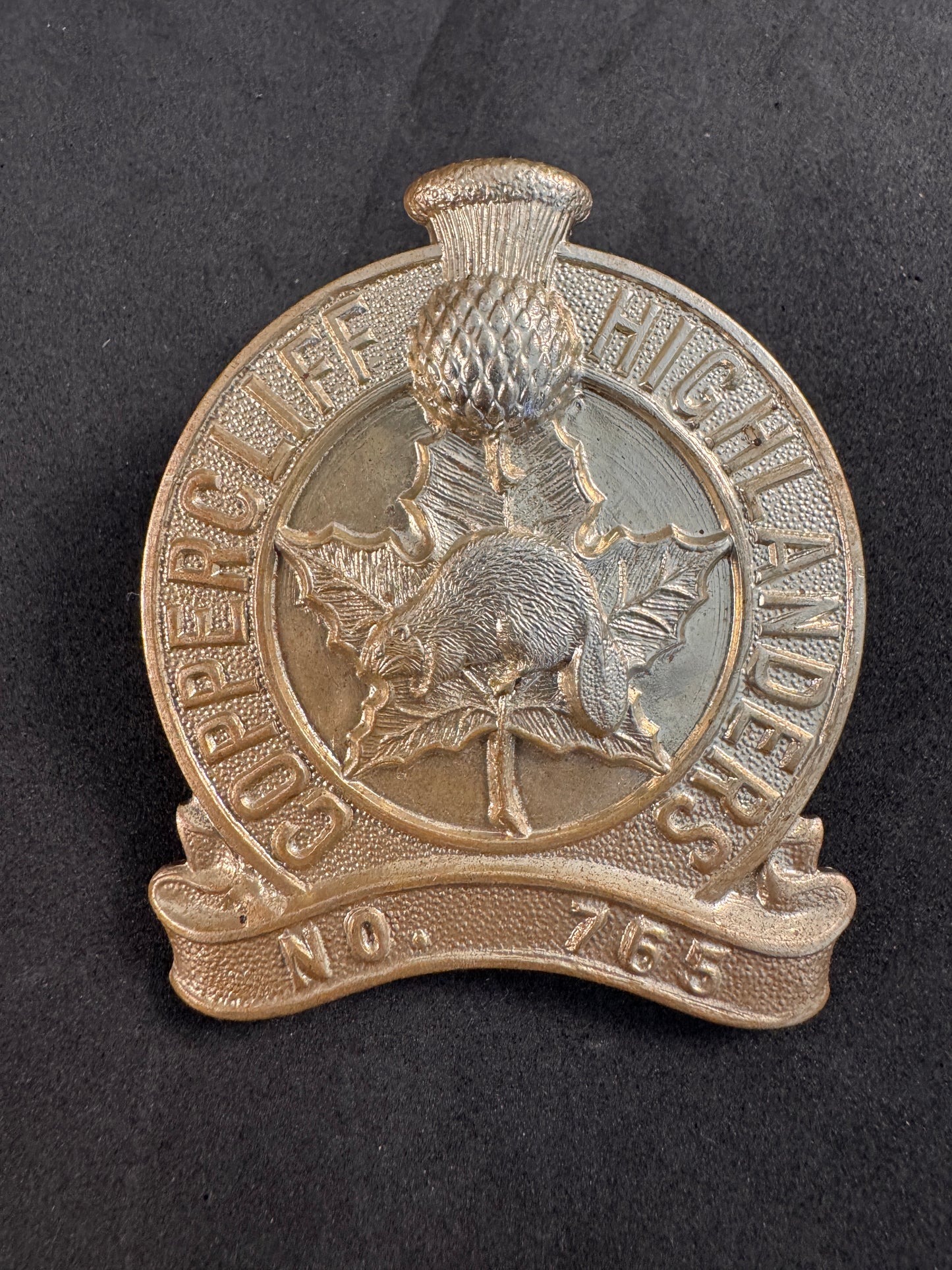 Photo 1 of WW2 Canadian Army Coppercliff Highlanders Cadet Corps Cap Badge - collectible militaria item