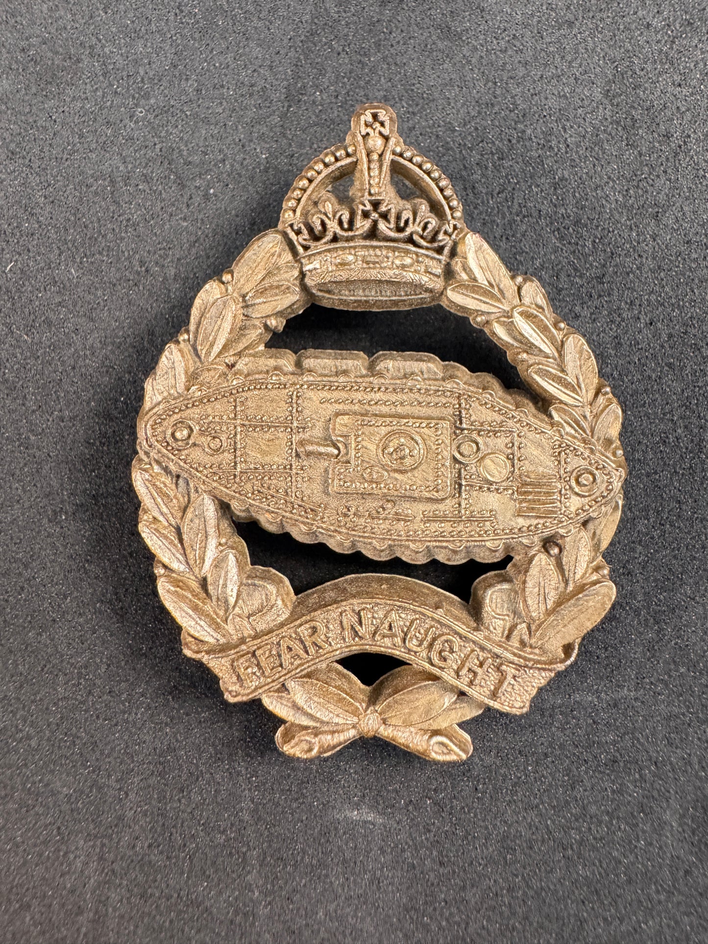 Photo 1 of WW2 British Army Royal Tank Regiment (RTR) War Economy Cap Badge - collectible militaria item
