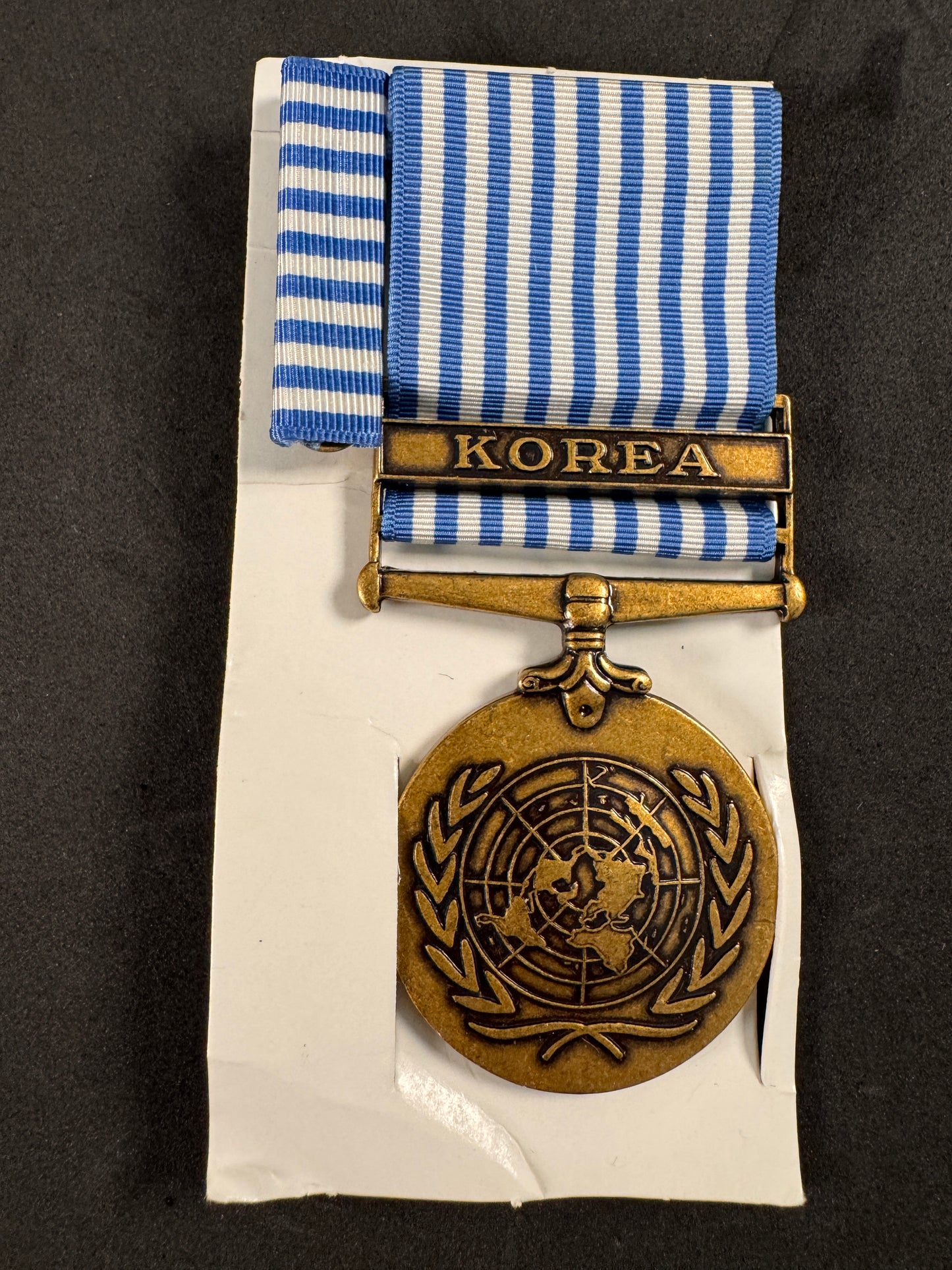 Photo 1 of United Nations Korea War Medal - U.S. Issue | Original Korean War Service Medal - collectible militaria item