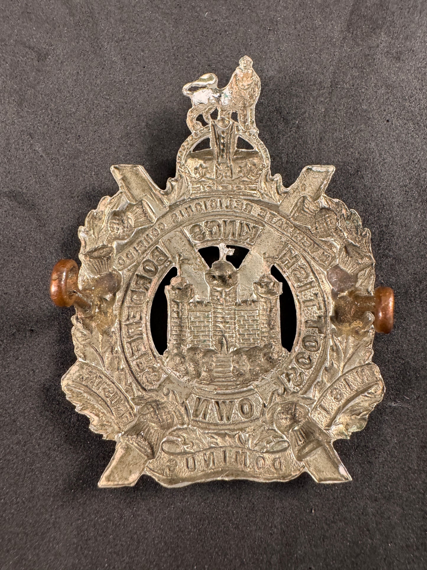 Photo 2 of WW2 British Army King's Own Scottish Borderers Regiment Cap Badge - collectible militaria item