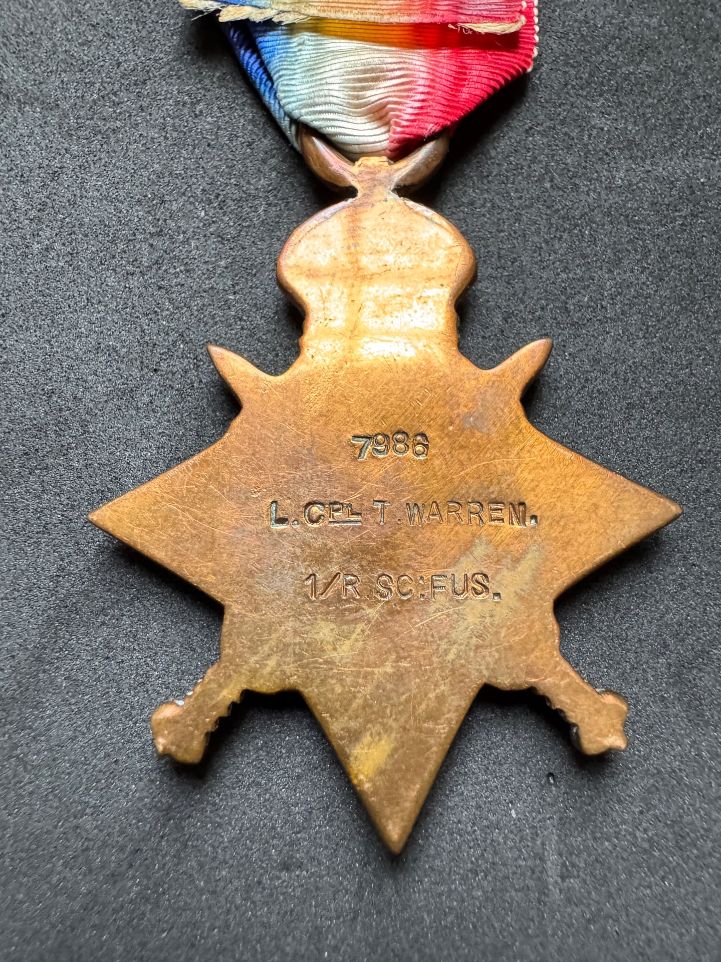 Photo 3 of WW1 British Army BEF 1914 Mons Star - Royal Scots Fusiliers - collectible militaria item