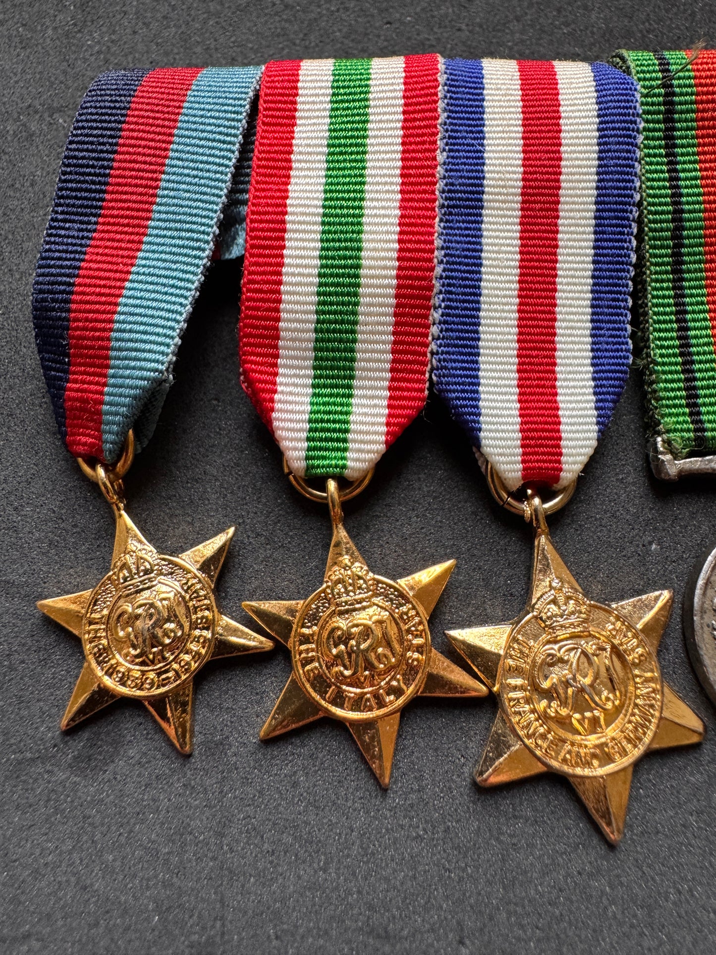 Photo 2 of WW2 British Campaign (Italy, France & Germany) Miniature Medals Stars - collectible militaria item