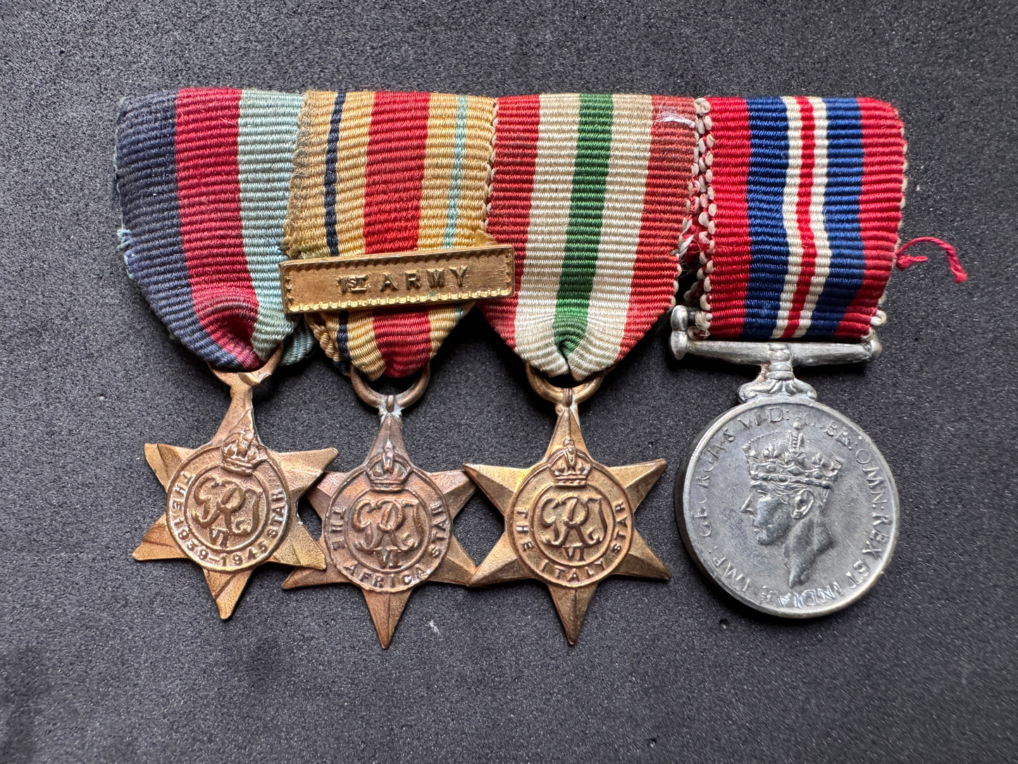 Photo 1 of WW2 British 1st Army (Africa - Italy) Campaign Miniature Medals Stars - collectible militaria item