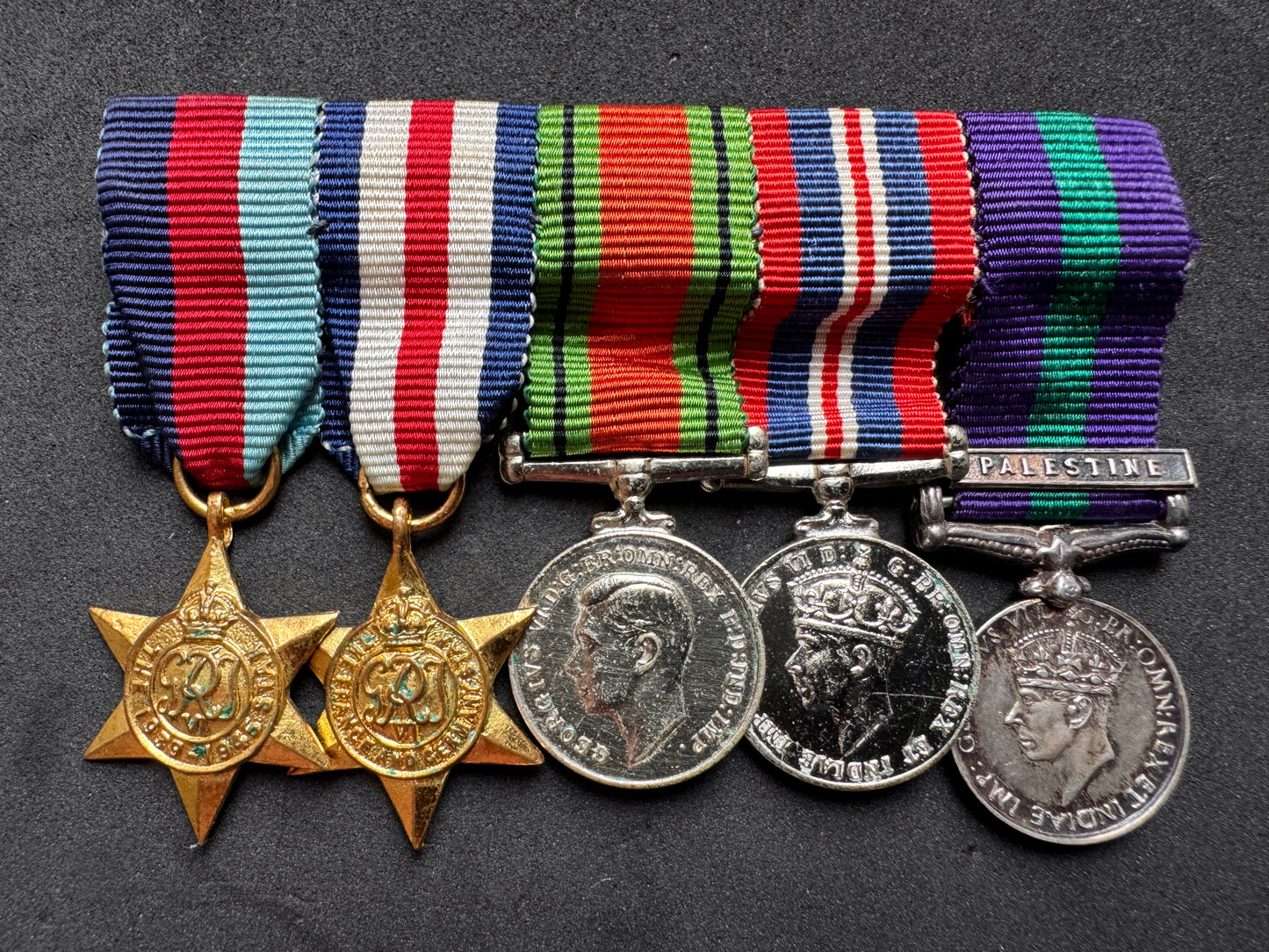Photo 1 of WW2 British France & Germany Campaign GSM Miniature Medals Stars - collectible militaria item