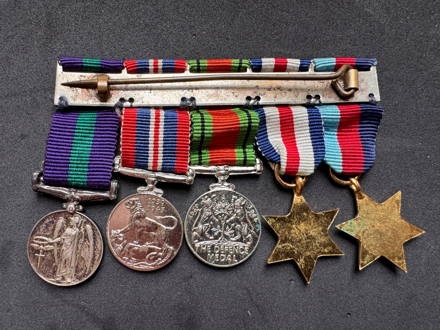 Photo 2 of WW2 British France & Germany Campaign GSM Miniature Medals Stars - collectible militaria item