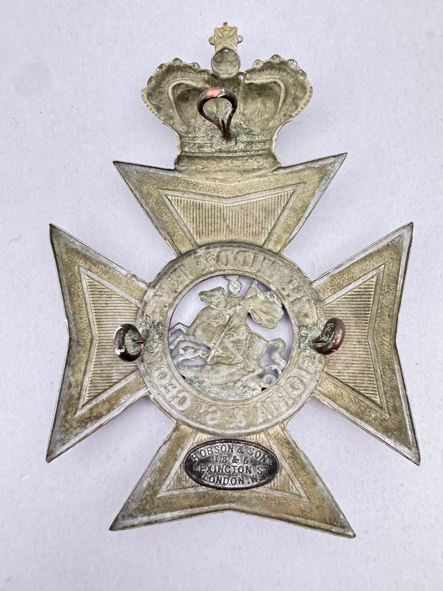 British Army 1st Middlesex Rifle Volunteers Officer's Helmet Plate Badge