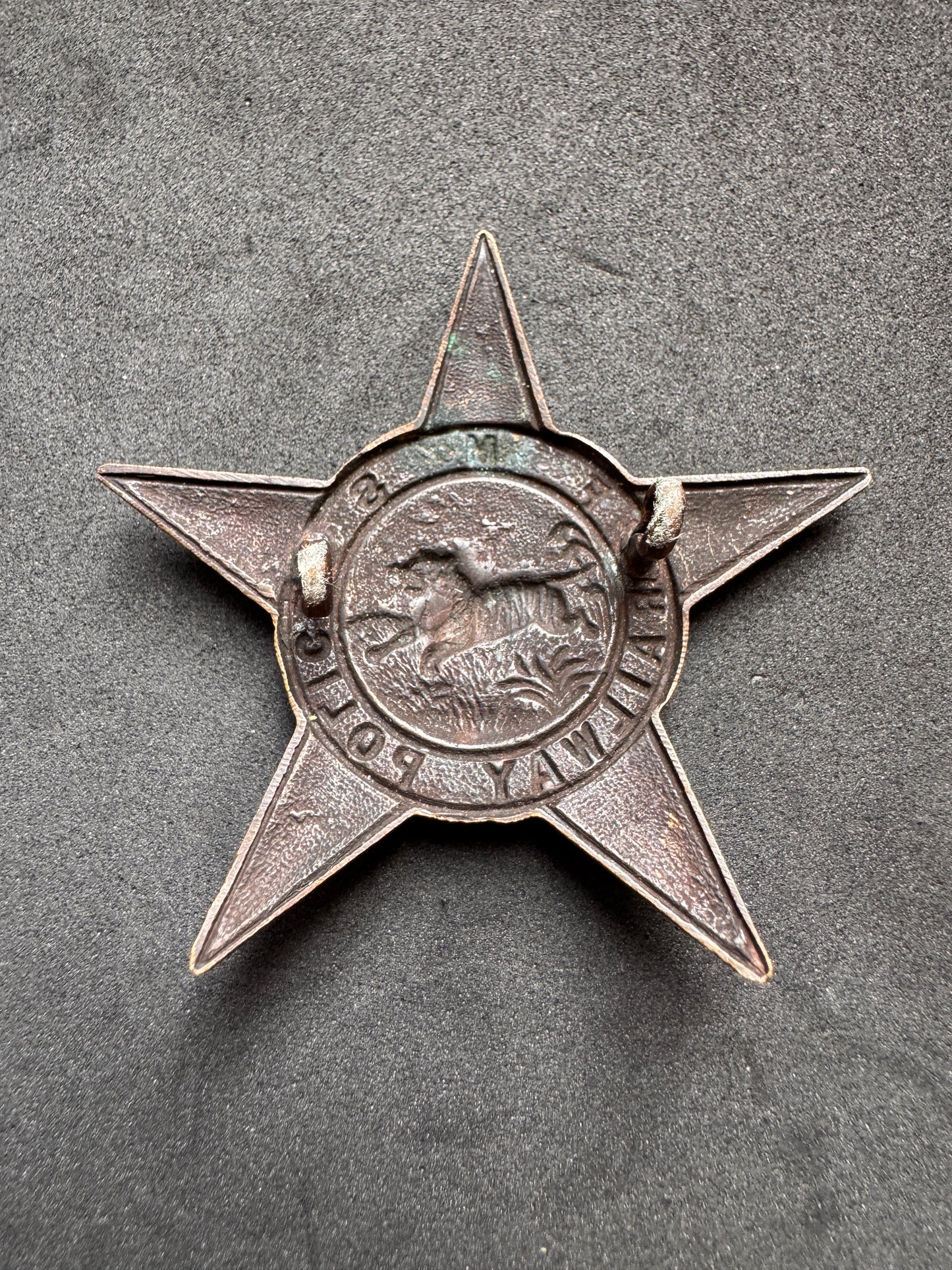 Photo 2 of WW2 Colonial British Federated Malaya States Railway Police Cap Badge - collectible militaria item