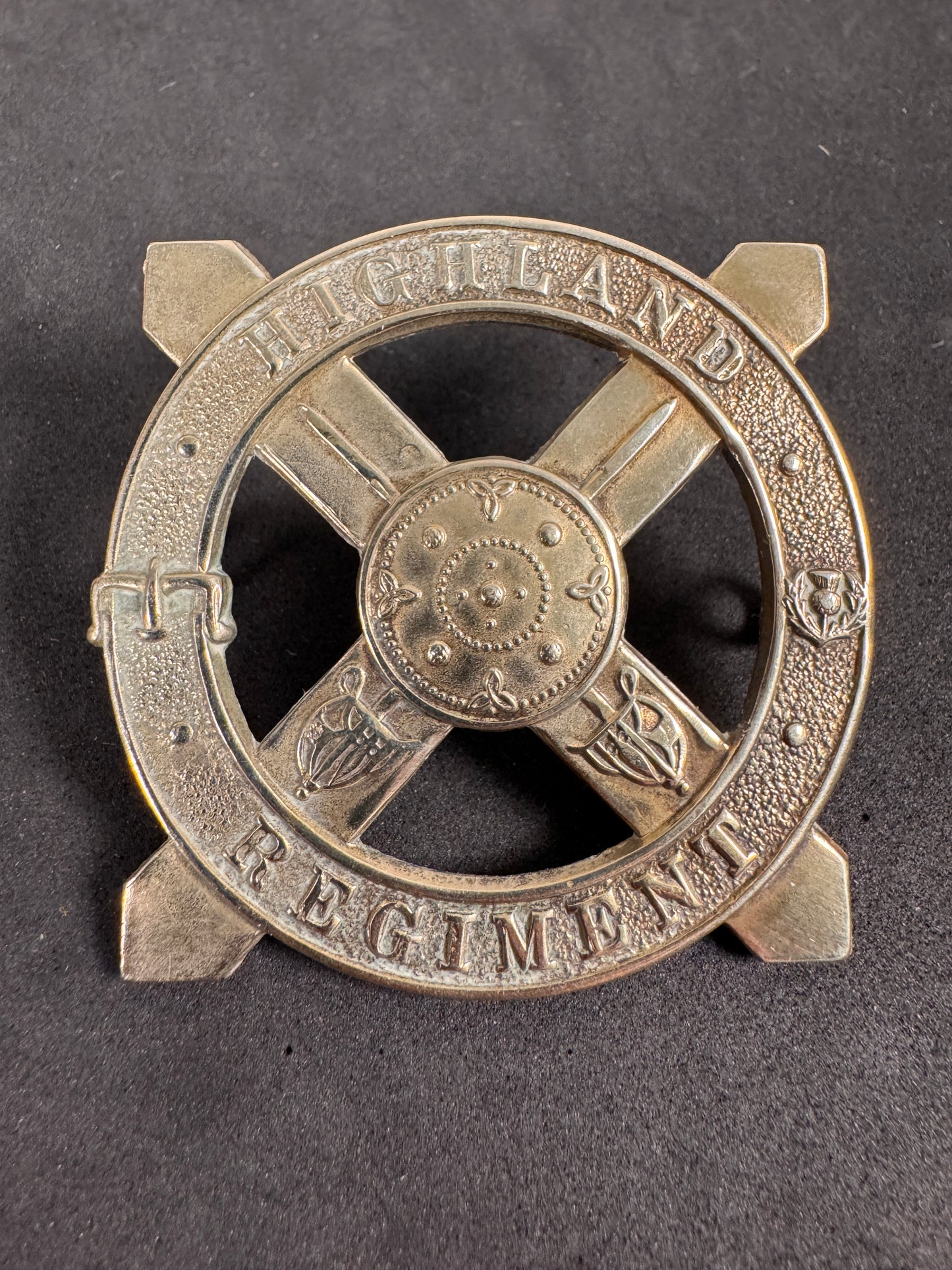 Photo 1 of WW2 war-raised British Army Highland regiment cap badge - collectible militaria item