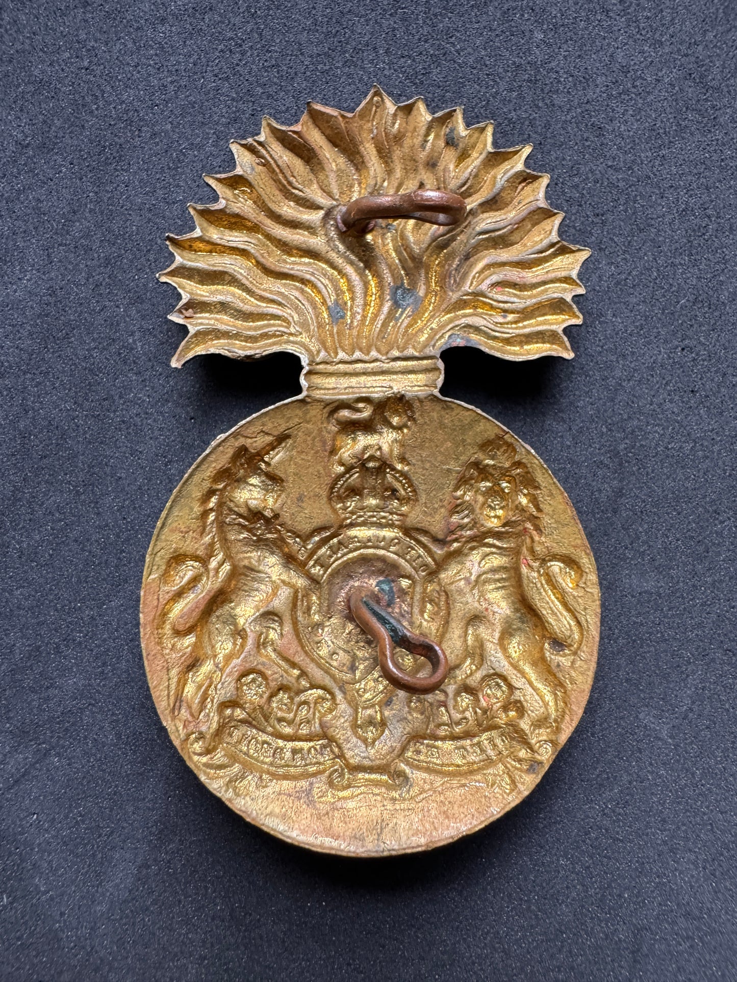 Photo 2 of WW2 British Army Royal Scots Fusiliers Glengarry Cap Badge - collectible militaria item