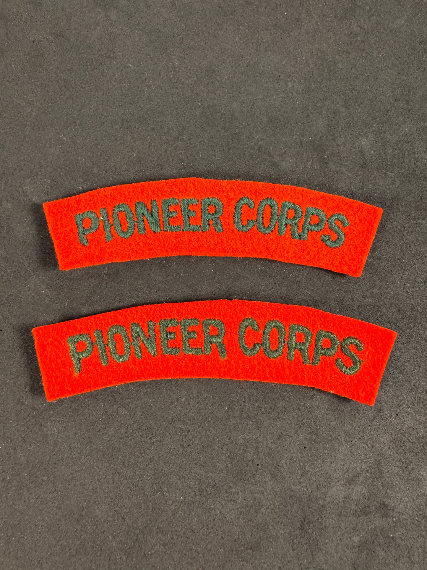 Photo 1 of WW2 Pioneer Corps Paste Back Shoulder Titles - British Army - collectible militaria item