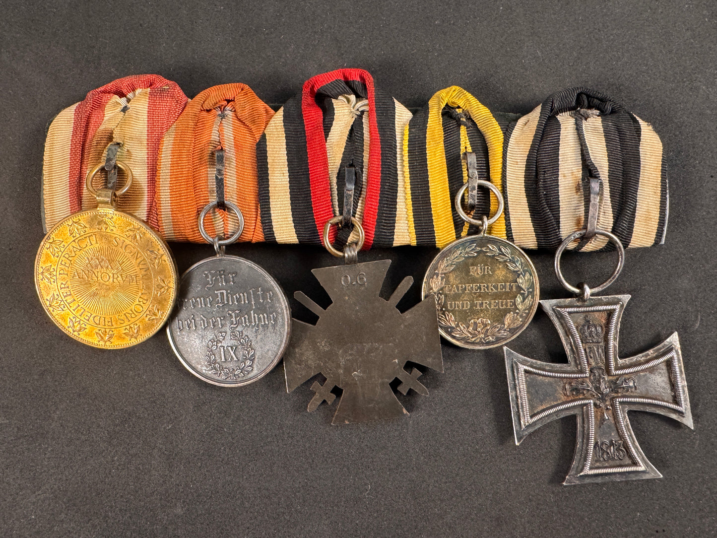 Photo 9 of German WW1 medal bar - Iron Cross, Wurttemburg, Austria - collectible militaria item