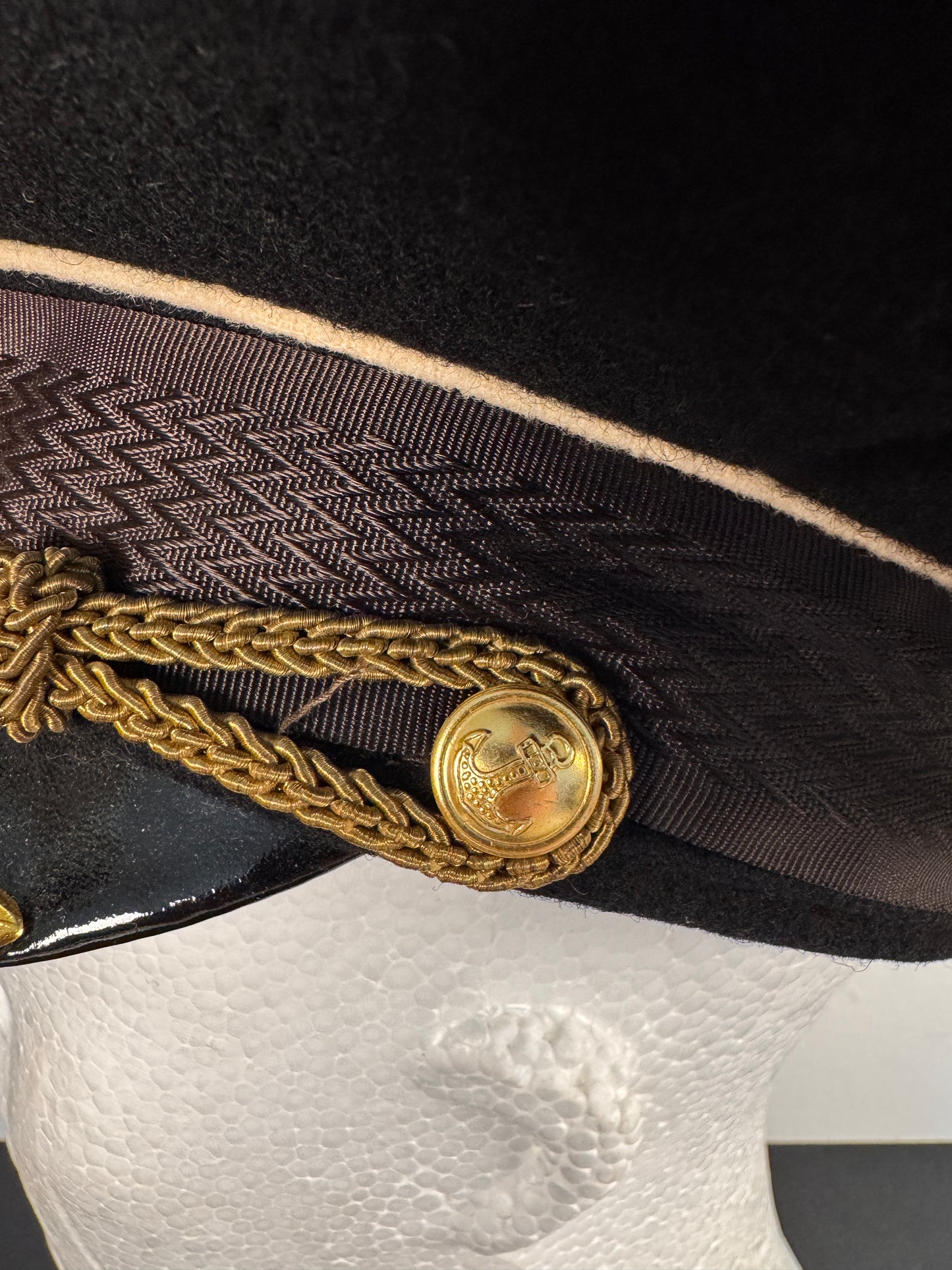 Photo 5 of Soviet Navy Officer’s Captain Visor Cap - USSR Cold War Naval Uniform Hat - collectible militaria item