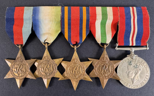 British World War Two campaign stars and medals mounted in order of importance