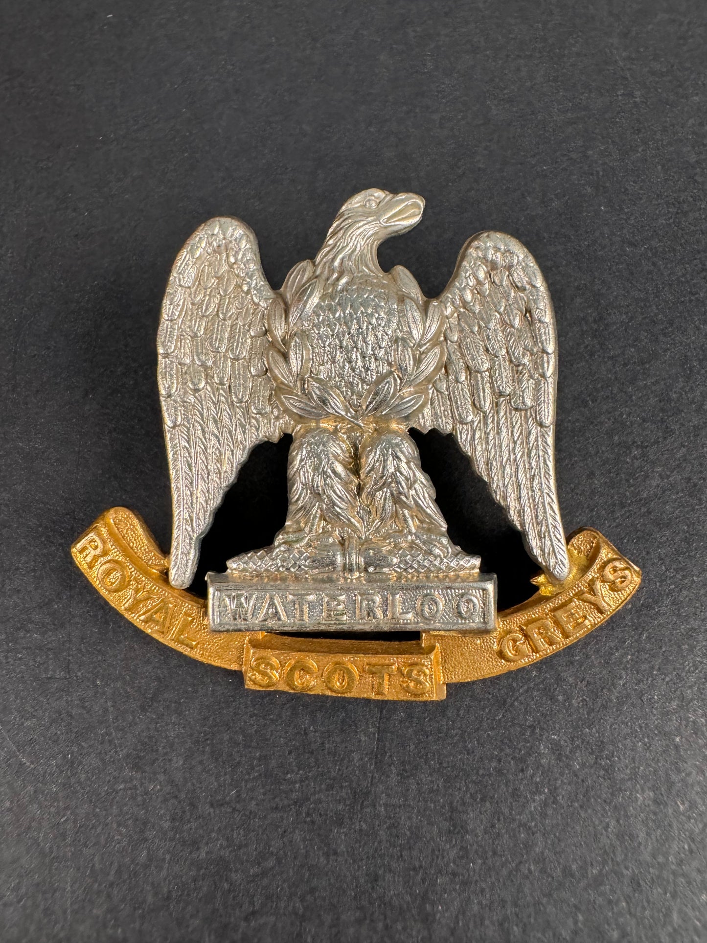 Photo 1 of WW1 British Army Royal Scots Greys Cap Badge - collectible militaria item