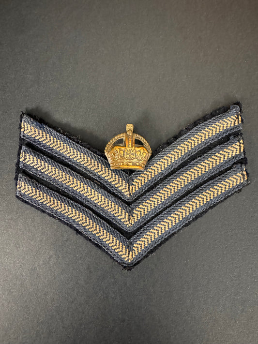 Photo 1 of WW2 British Royal Air Force Flight Sergeant Rank Arm Badge - collectible militaria item