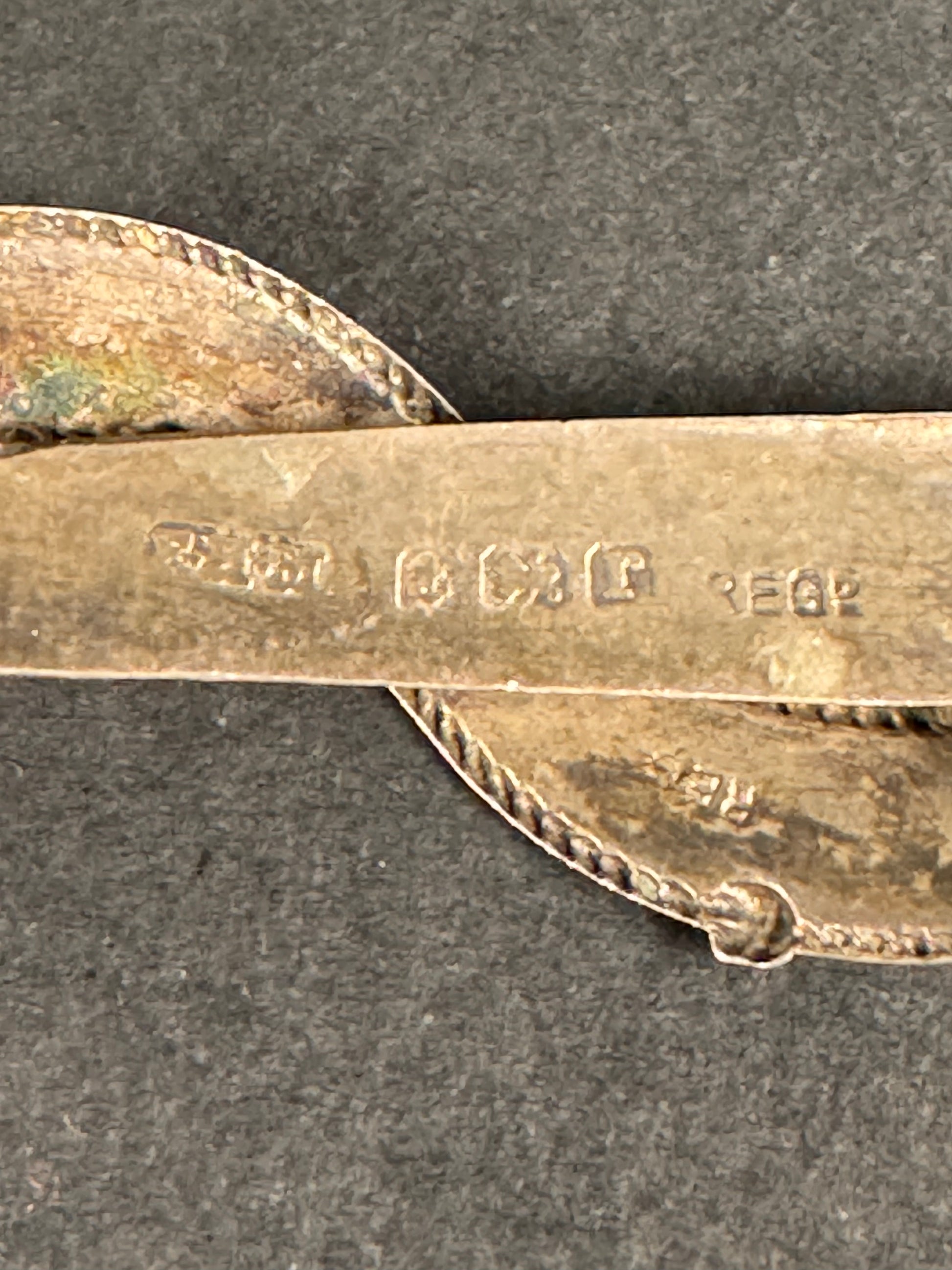 Photo 4 of WW1 Royal Navy H.M.S. Carysfort Silver Torpedo Sweetheart Badge - collectible militaria item