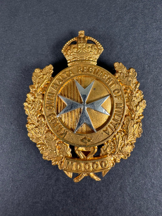 Photo 1 of WW1 British Army The King’s Own Malta Regiment of Militia Pagri Cap Badge - collectible militaria item