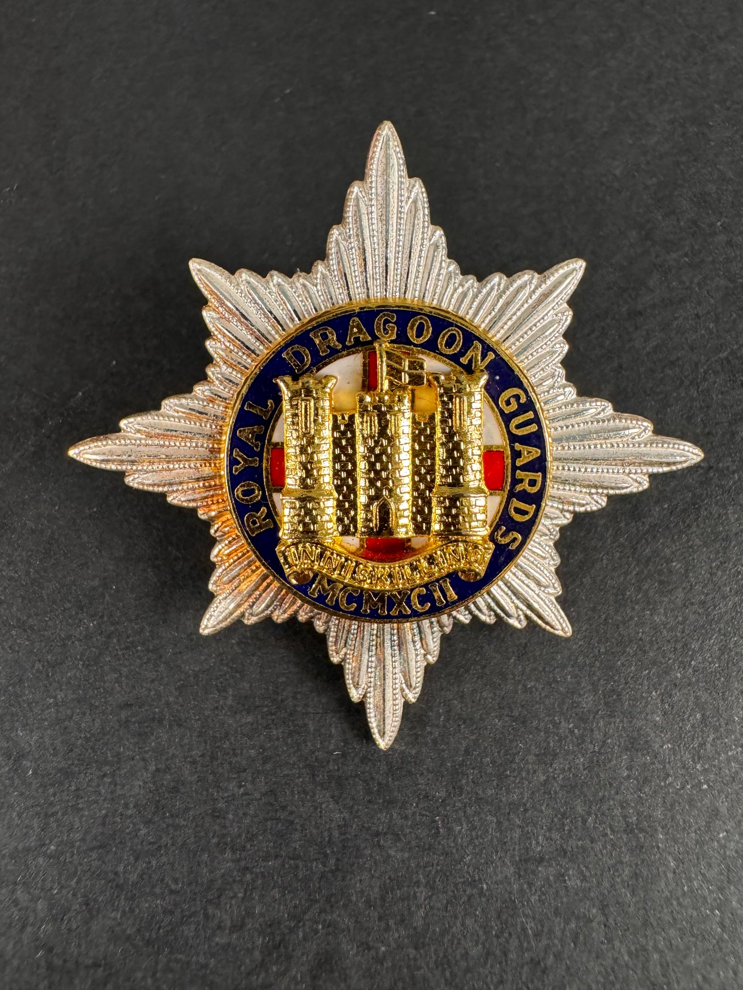 Photo 1 of British Army Royal Dragoon Guards Cavalry Officer's Cap Badge - collectible militaria item