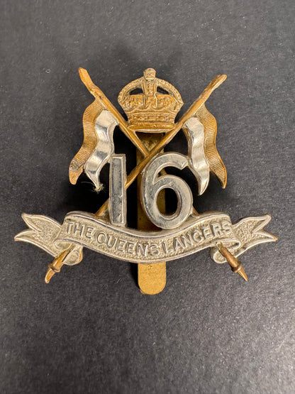 Photo 1 of WW1 British Army 16th The Queen’s Lancers Cavalry Cap Badge - collectible militaria item