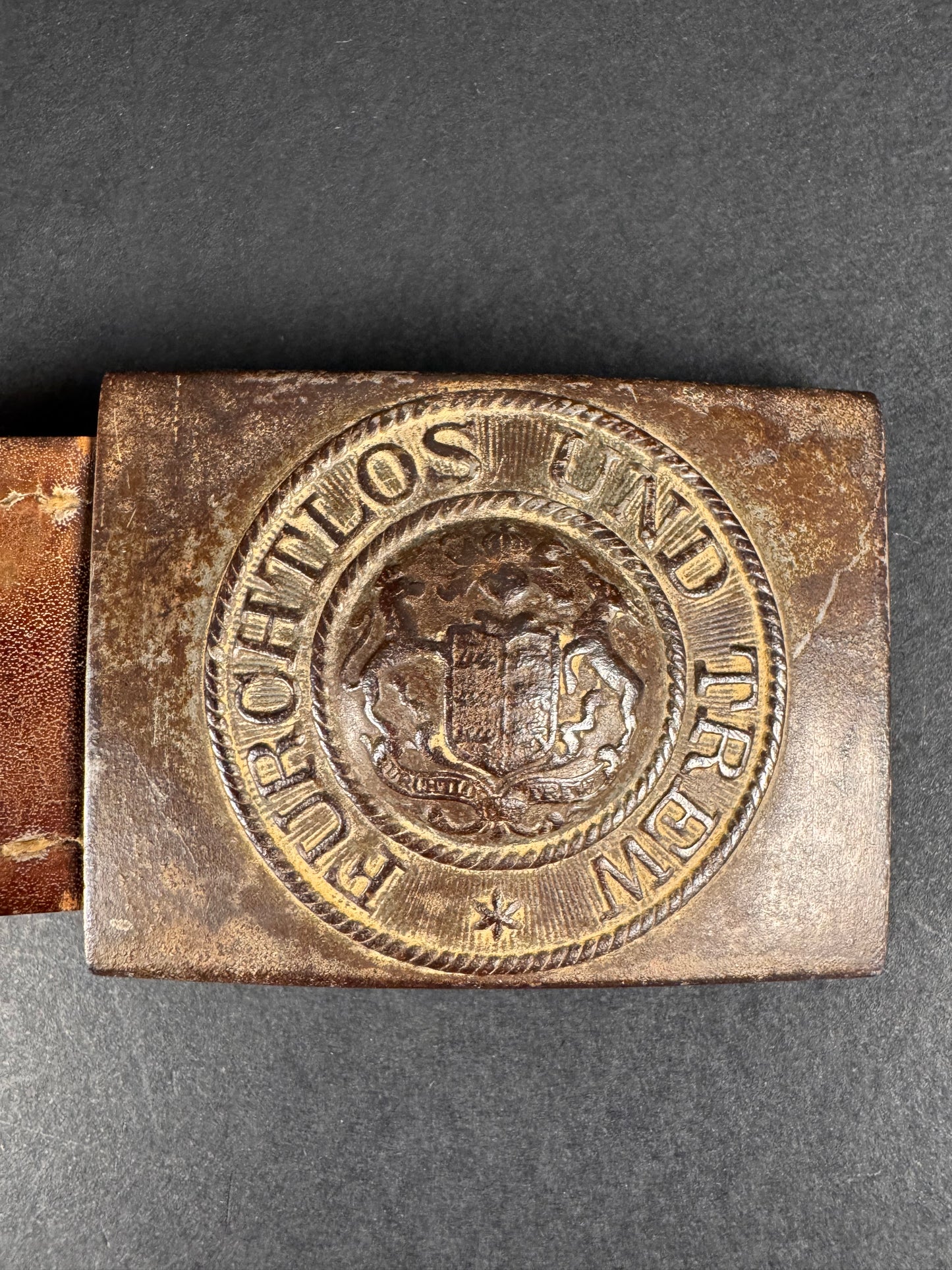 Photo 2 of WW1 German Wurttemberg M-15 Steel Belt Buckle - collectible militaria item