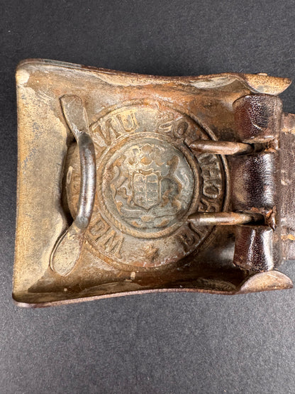 Photo 4 of WW1 German Wurttemberg M-15 Steel Belt Buckle - collectible militaria item