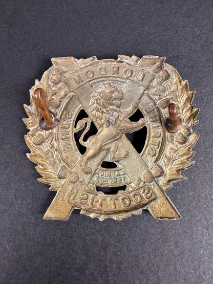 Photo 2 of WW1 British Army 14th Battalion London Scottish Cap Badge - collectible militaria item
