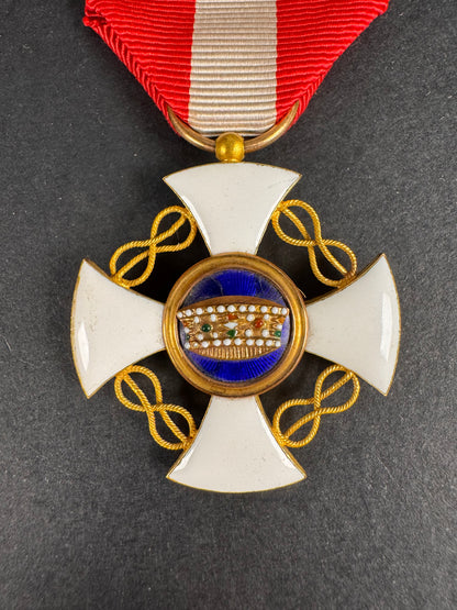 Order of the Crown of Italy Knight's Cross in Gold Medal Award