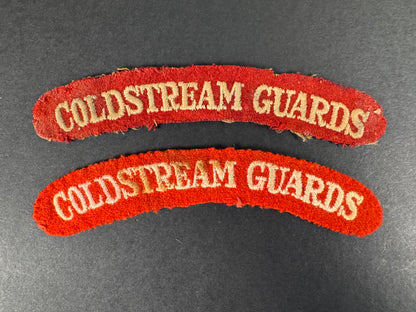 Photo 1 of WW2 British Army Coldstream Guards Uniform Shoulder Titles - collectible militaria item