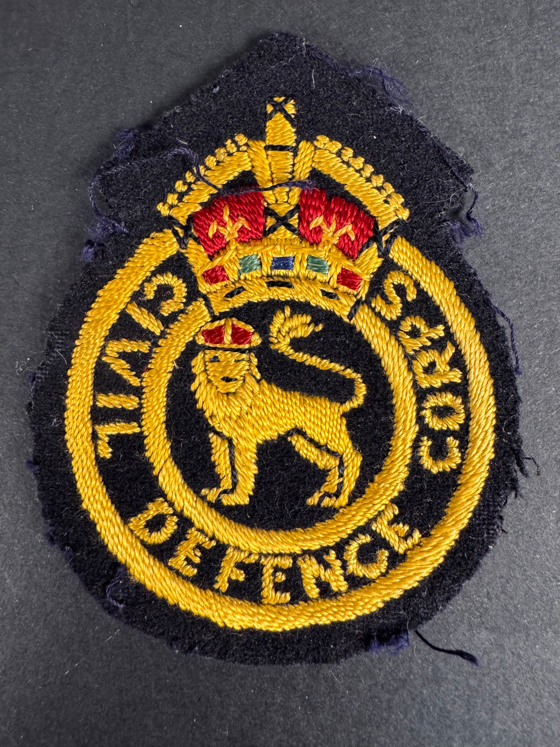 Photo 1 of After WW2 British Civil Defence Corps Uniform Arm Badge - collectible militaria item