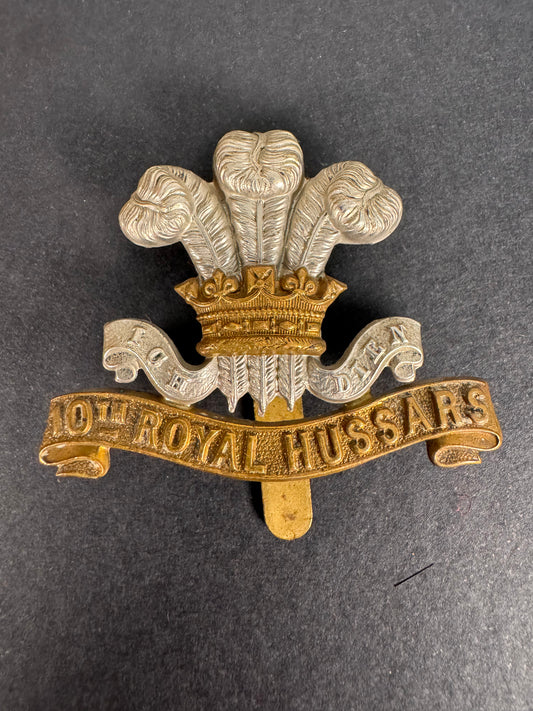 WW1 British Army 10th Royal Hussars Cavalry Cap Badge