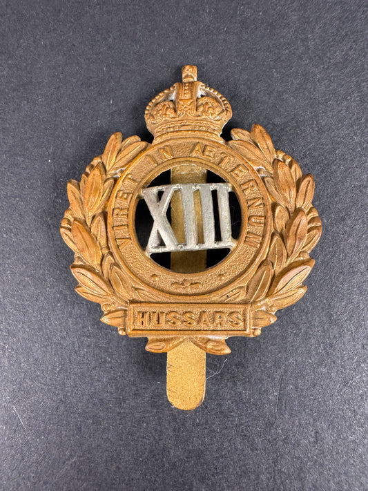 Photo 1 of WW1 British Army 13th Hussars Cavalry Cap Badge XIII - collectible militaria item