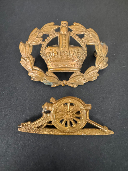 Photo 1 of WW2 British Army Royal Artillery Master Gunner 3rd Class Arm Badge - collectible militaria item