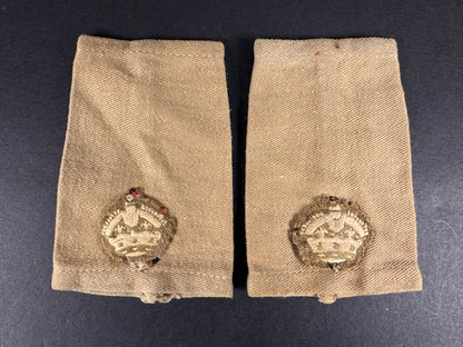 Photo 1 of WW2 British Army Officer's (Major) Overseas Shoulder Rank Slide Epaulettes - collectible militaria item