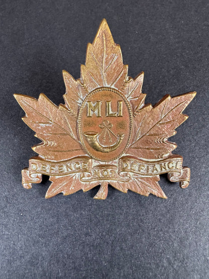 Canadian Middlesex Light Infantry (MLI) Cap Badge