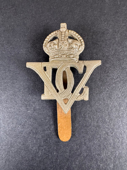 Photo 1 of WW2 British Army VDG 5th Dragoon Guards (Cavalry) Cap Badge - collectible militaria item