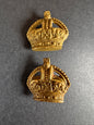 Photo 1 of WW2 British Army Overseas Officer’s Rank Crown Badges - collectible militaria item